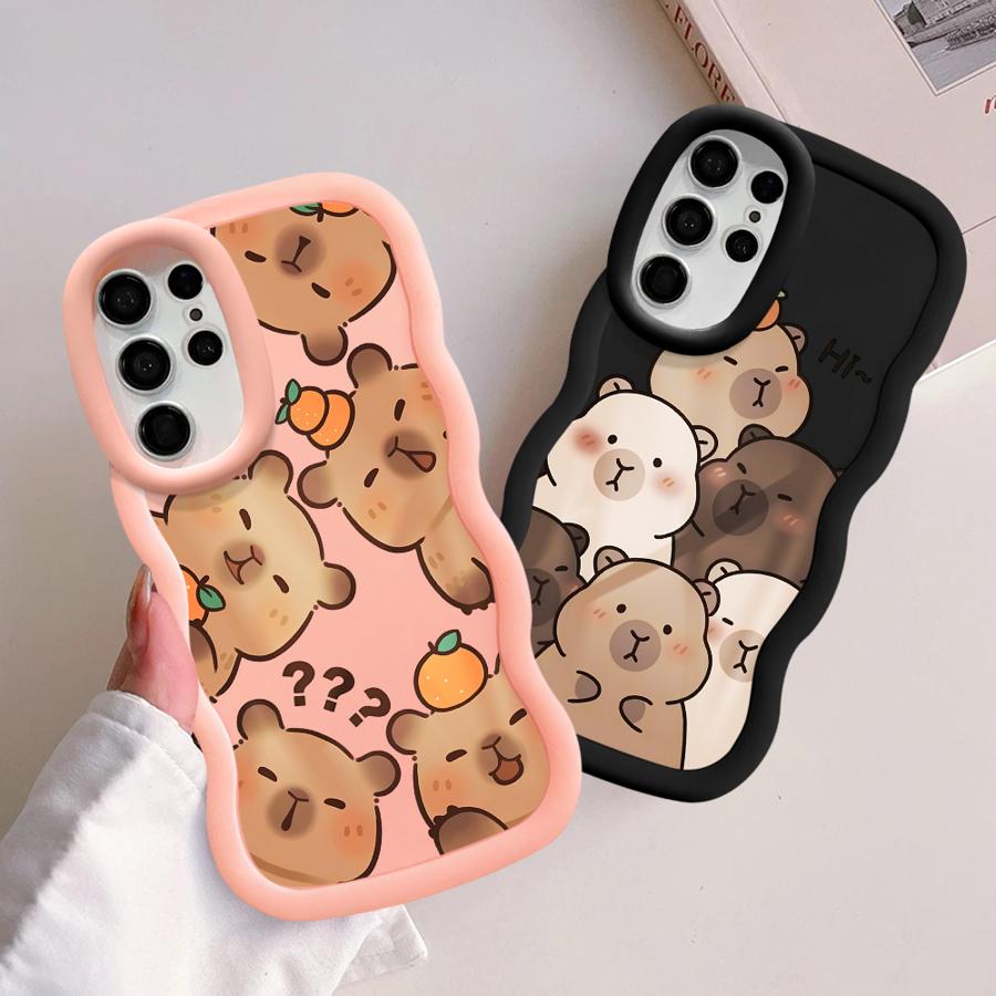 Case for Samsung Galaxy S23 Plus S22 Ultra S25 A26 S20 FE A25 S21 S24 Soft Phone Cover A35 A24 A55 A36 A54 A34 Capybara Cute