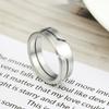 Fashion Titanium Steel Couple Rings Diamond Accent Jewelry Minimalist Design Band Accessories