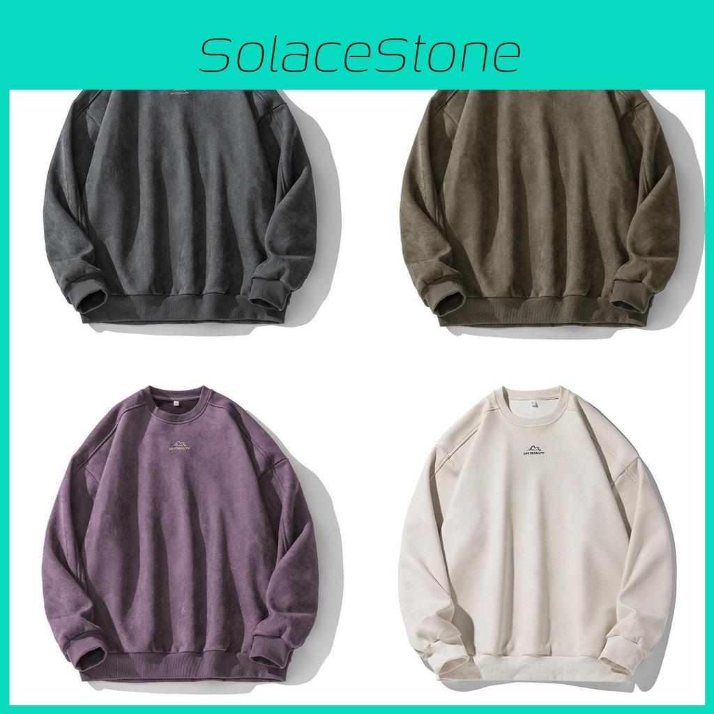 Mens Casual Cotton Sweatshirt With Embroidered Letter Print For Spring Autumn Wear