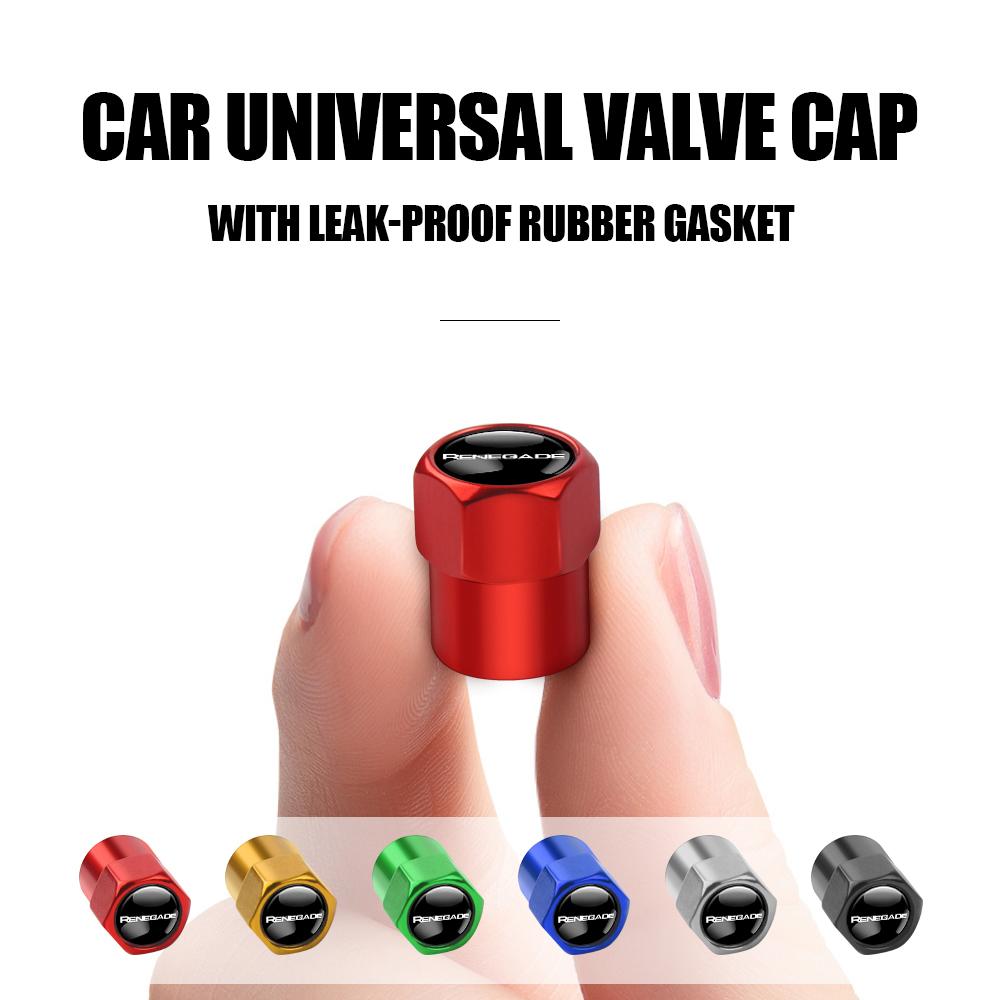 4Pcs 3D Metal Wheel Tire Valve Stem Cap Accessories For Jeep Wrangler Renegade Compass Gladiator Cherokee JL Grand Patriot Patr AMU1