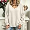 Women's V-Neck Casual Sweater, Loose Fit Sleeve, Color for Fall and Winter