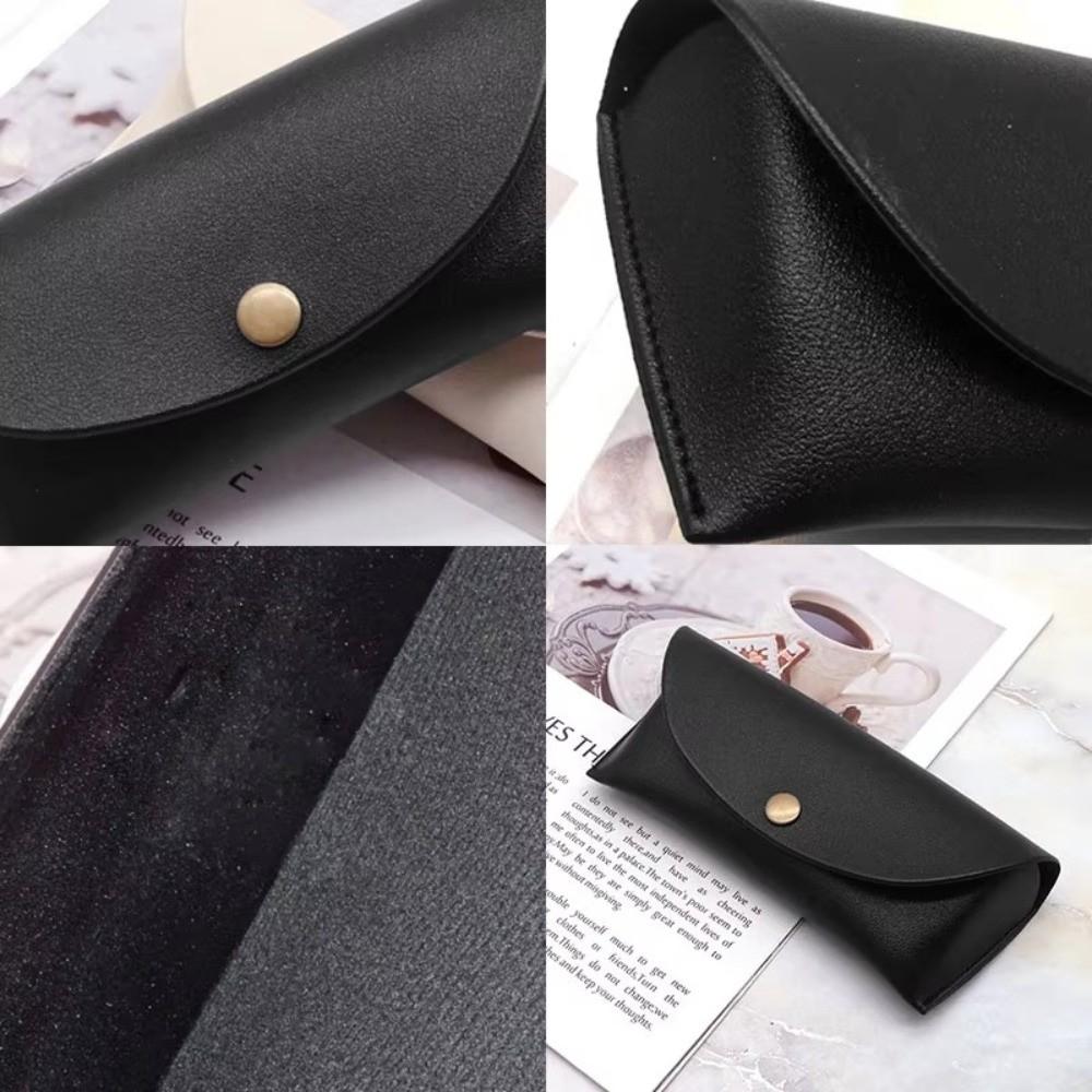 Colored Buckle Glasses Box PU Leather Solid Color Glasses Pouch Bag Accessories Pressure Resistant Reading Glasses Holder Box