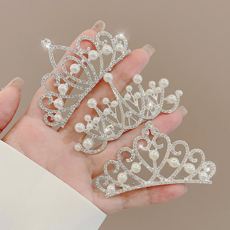 Love Heart Shaped Headbands Decorative Girls Hair Accessories Rhinestone Crown Hair Comb Elegant Children'S Birthday Gift Crown