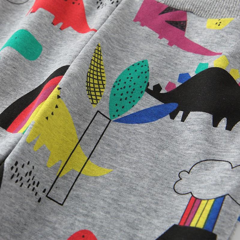 Boys Sweatpants Winter Cartoon Print Elastic Waist Kids Trousers Toddler