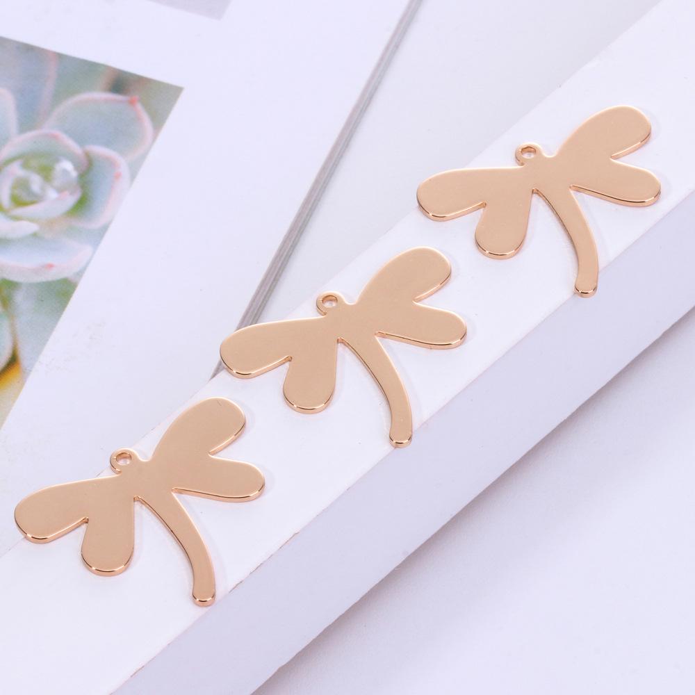 Gold Brass-Plated Dragonfly Pendant for DIY Jewelry