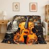 Rhythmus Violine Cello Musiknote Instrument Flanelldecke Weiche Überwurfdecke für Schlafzimmer Wohnzimmer Bett Reise Picknick Nickerchen Abdeckung