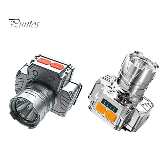 Outdoor LED Headlight 3 Modes Adjustable Life Waterproof Power Indicator Super Bright USB Rechargeable Fishing Riding Running Camping Headband Light