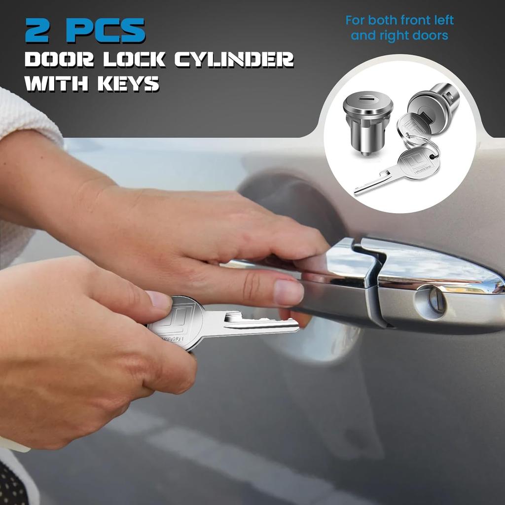 2PCS Door Lock Cylinder Set Front Left/Right,Compatible With Chevrolet Truck C10 C20 C30 GMC 1500 2500 3500 1965-1987 SUV Blazer Jimmy Suburban Van