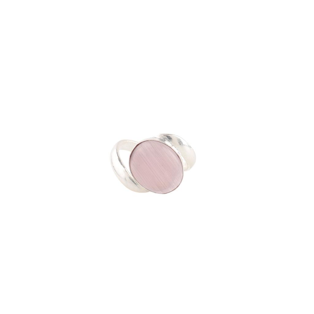 Purple Cat's Eye Gemstone 925 Solid Silver Handmade Jewelry Ring Gift For Wife RR-53-43