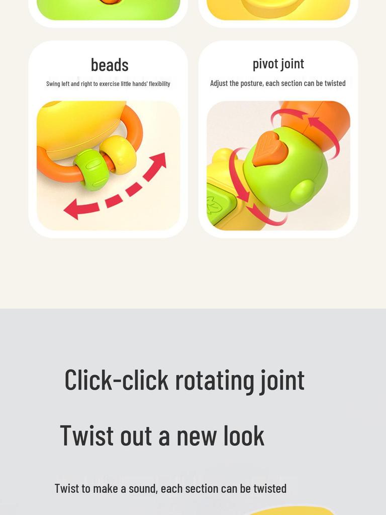 Mother and Baby Caterpillar Twisty Worm: Educational & Motor Skills Toy for Newborns