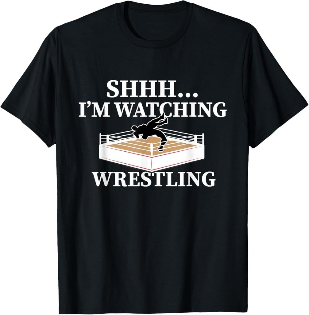 Shhh I'm Watching Wrestling Funny Wrestling Lover Gift Unisex T-Shirt