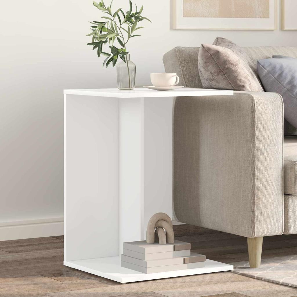 Side Table White 45 x 40 x 62.5 cm Particleboard