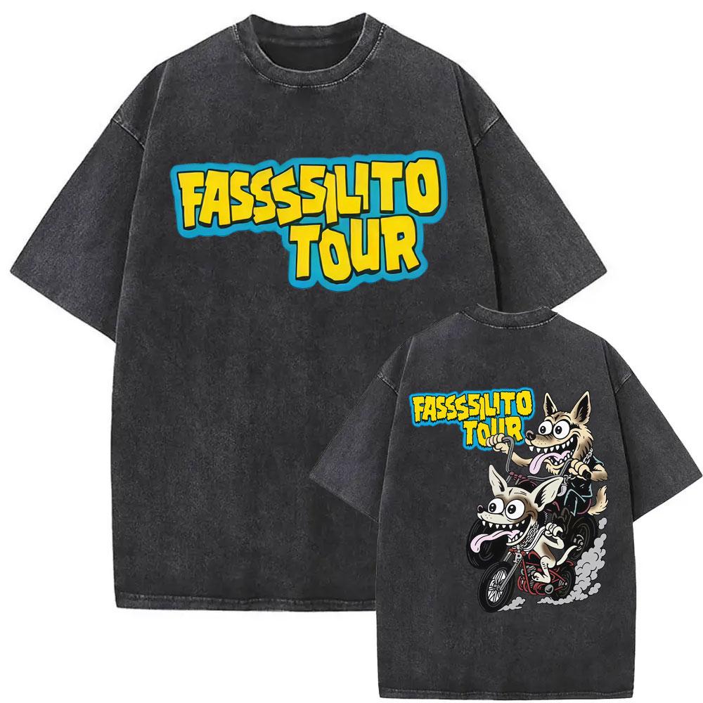 

La Pantera Lucho Rk Ta Facil New Album Fassssilito Tour T Shirt Men Women Fashion Cartoon Vintage Washed Tshirt Streetwear S