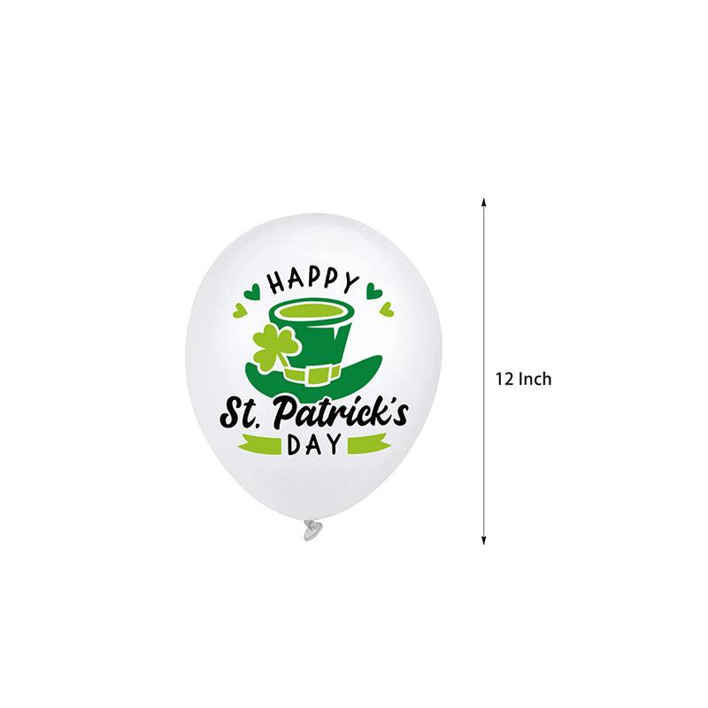 St. Patrick'S Day Green Clover Themed Party Balloons Irish Festival Green Hat Clover Latex Balloons