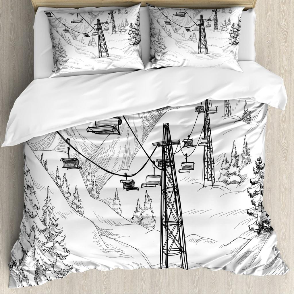 Lawn Football Three-Piece Quilt Cover 3D Digital Printing Bedding Set Bed Cover Batch