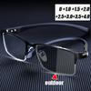 Business Half Frame Photochromic Presbyopia Glasses for Women Men Luxury Finished Prescription Reading Eyeglasses Diopter To+4.0