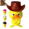 Funny Duck Decor Angry Desk Figurine, 3D Printed Yellow Office Decoration with Cowboy Trendy Room Hat, Little Animal Ornament for Home Desktop, Shelf,