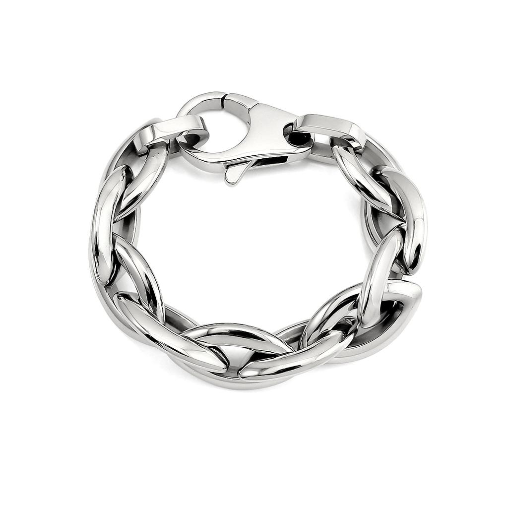 2026 Women's Fashionable 18K Stainless Steel Jewelry Set Chunky Link Necklace Bracelet Combo Big Olive Shaped Jewelry