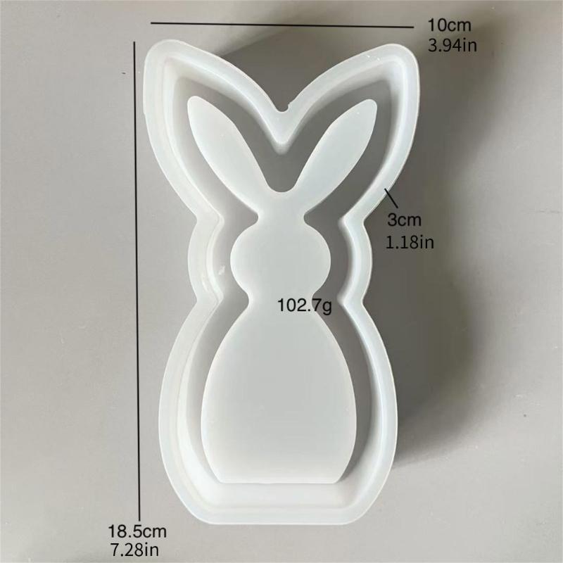 Easter Hare Silicone Candle Molds Heat Resistant for Epoxy Resin Making Candle Soap Tealight Stand Festival Decoration
