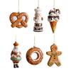 Traditional Gingerbreads Themed Christmas Hanging Ornament Decorative Plastic Decoration for Indoor Outdoor Use