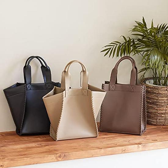 Kobe Lettuce Side Knit Bag [B1443] Free Size Brown