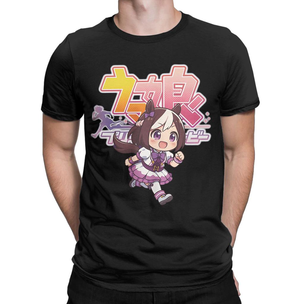 Umamusume Special Week Kawaii Chibi T-Shirt  Hipster T Shirts Short Sleeve Y2K Retro Tops Summer 100% Cotton O-Neck Top Tees