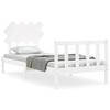 VidaXL Bed Frame with Headboard White 90x200 Cm Solid Wood 3193452