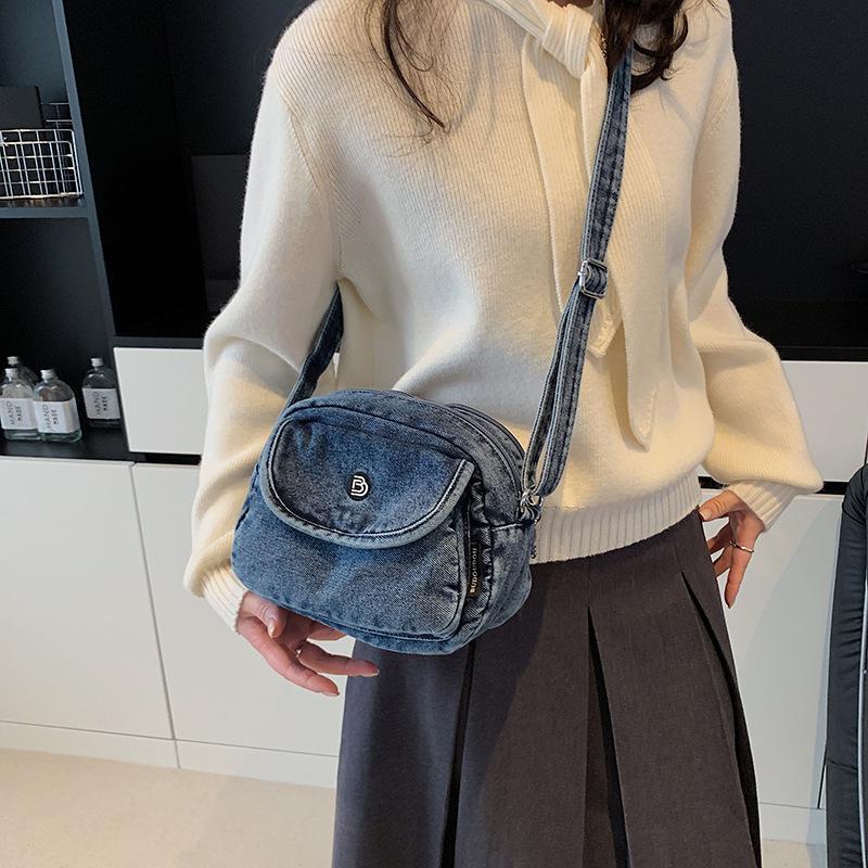 Lightweight, High-end, Large-capacity Single-shoulder Bag, Fashionable, Retro and Trendy Denim, Cute Crossbody Bag