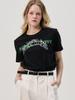 SORRY, TOO MUCH LOVE Flower So Love Log Short Sleeve T-Shirt_Black