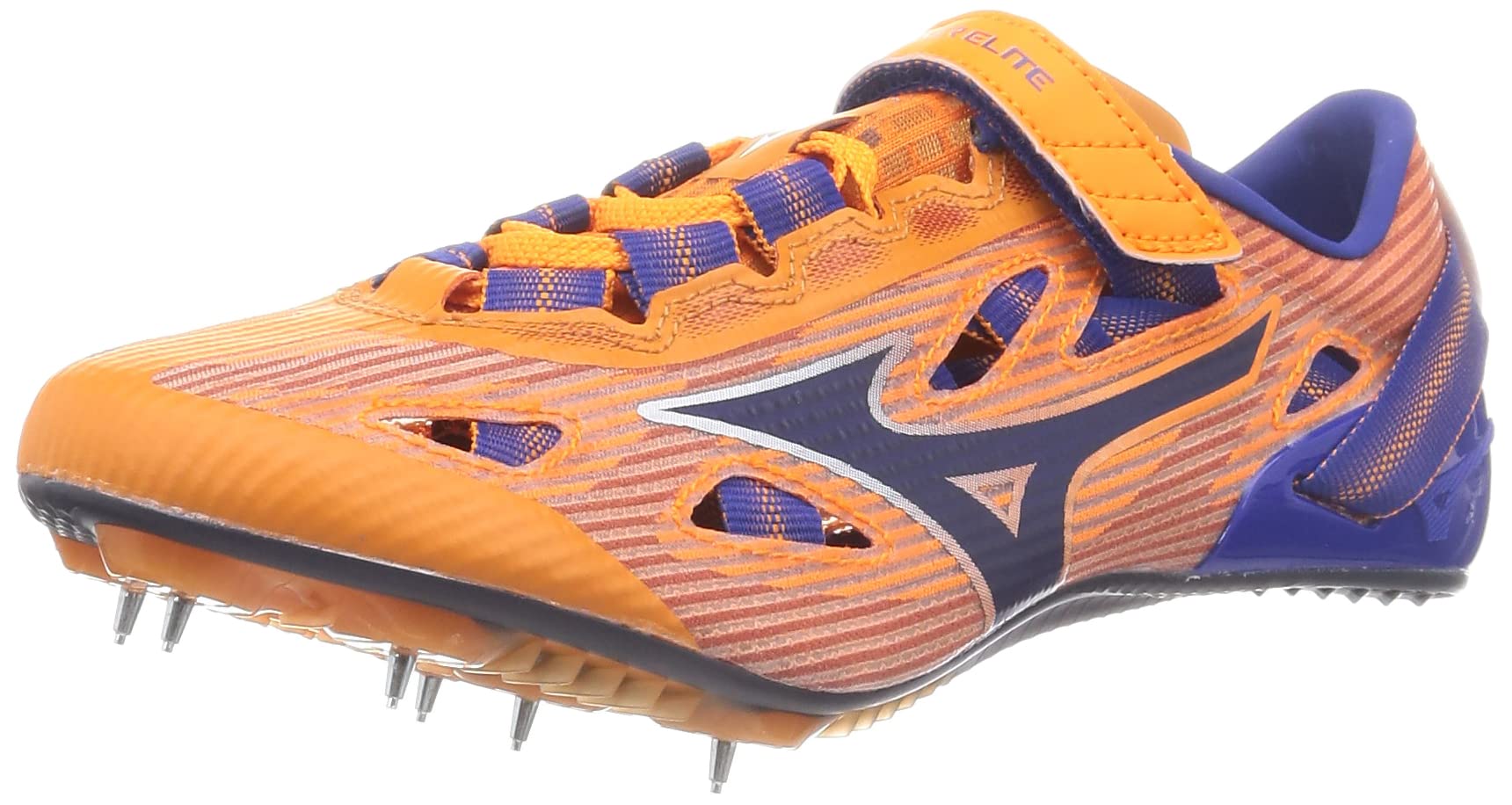 

Mizuno ELITE 2 Track and Field Short Track and Field Under 2E X-LASER Shoes, Club, Lightweight, Distance, Spikes, 800m, Orange/Blue, 28.5 cm,