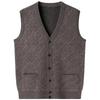 Men's 100% Pure Wool Thick Cardigan Vest