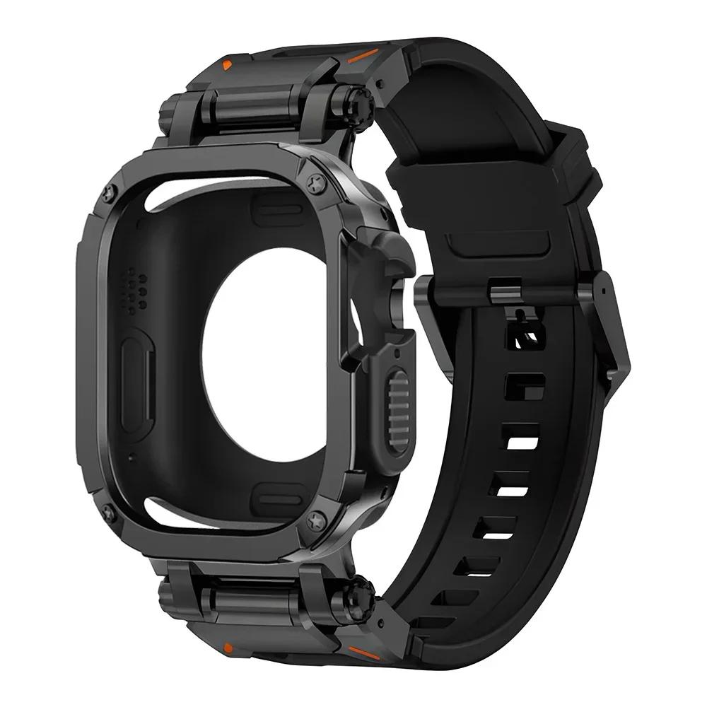 Armband+Hülle für Apple Watch Band Ultra 2 49mm 44mm 45mm TPU Schutzhülle Abdeckung Silikonarmband für IWatch Serie 9 8 7 6 5 4