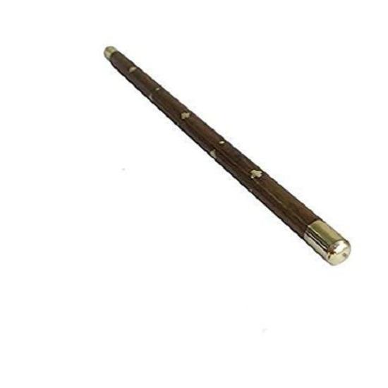 Value Wooden Hand Carved Sheesham Walking Rule Swagger Stick with Brass Work (Brown) 24 Inch
