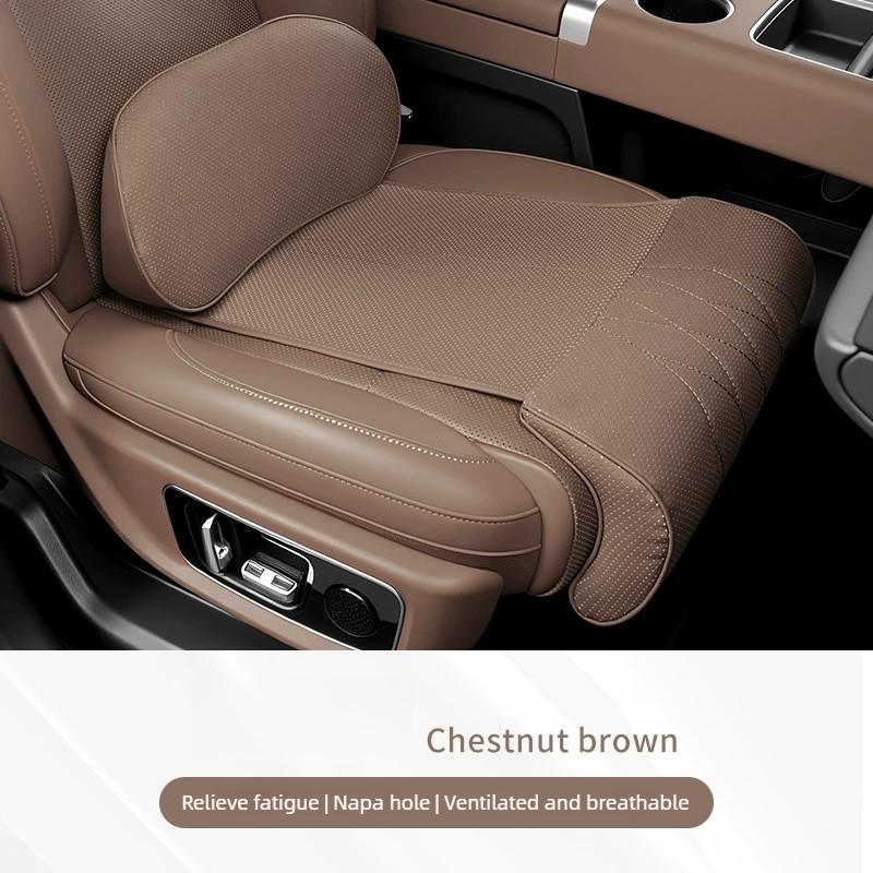 Nappa Leather Leg Support Extension Seat Cover Memory Foam Extender Cushion With Backrest Car Interior Accessories Universal Car