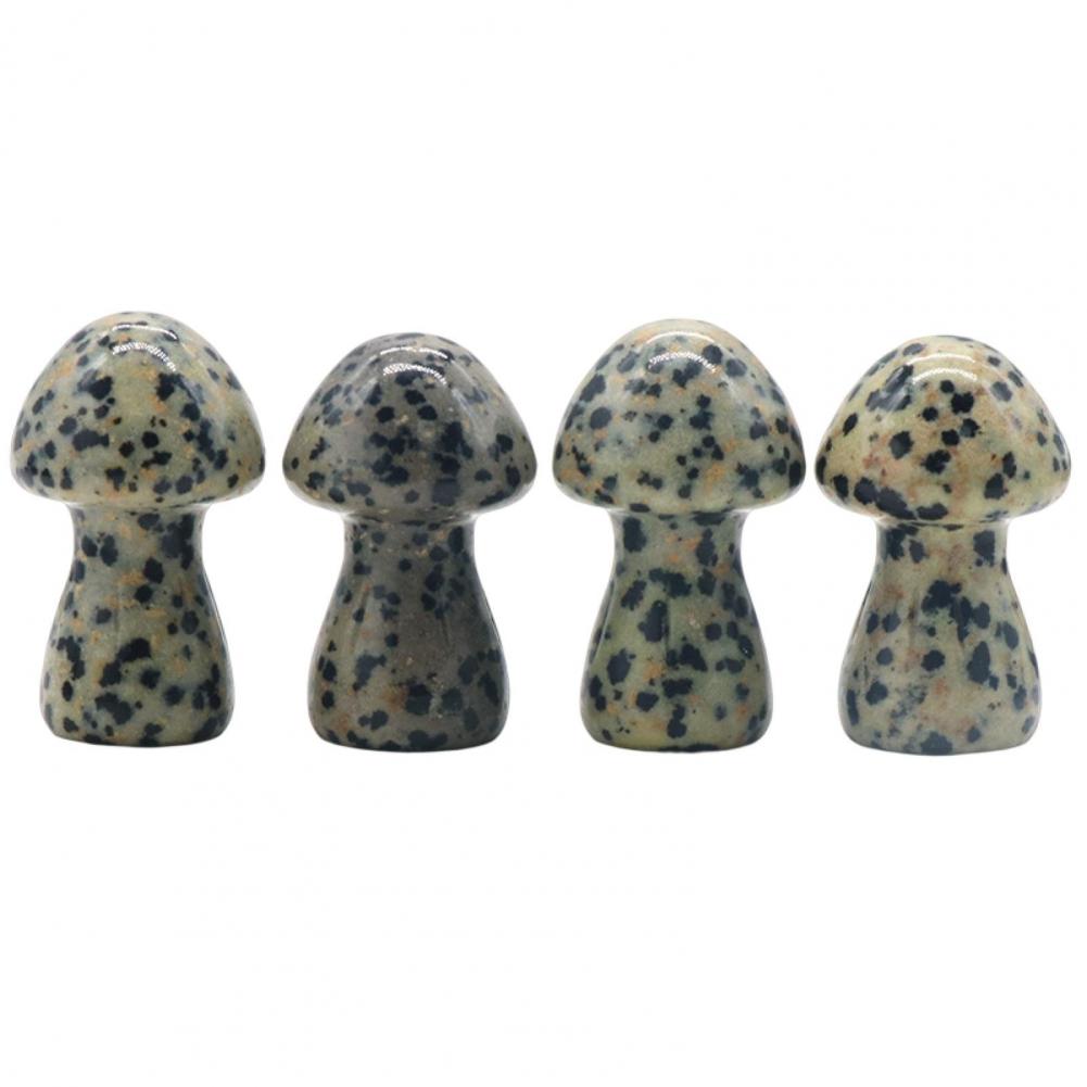 Mushroom Figurine Carved Nice-looking Clear Texture Smooth Edge Mushroom Micro Ornament DIY Faux Crystal Mushroom Figurine