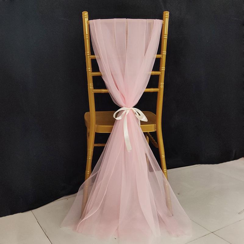 10/50Pcs 75x200cm White Wedding Tulle Chair Sashes Baby Shower Party Wedding Layout Arch Decor Garden Party Stairs Decoration