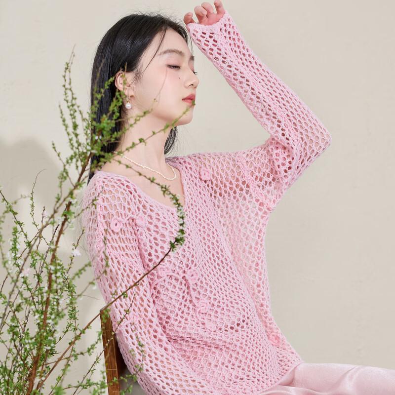 Sancai New Chinese Style Floral Knit Cardigan