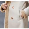 Manteau tout-en-un en fourrure de daim d'agneau pour femme, manteau d'hiver mi-long en fourrure épaisse en velours
