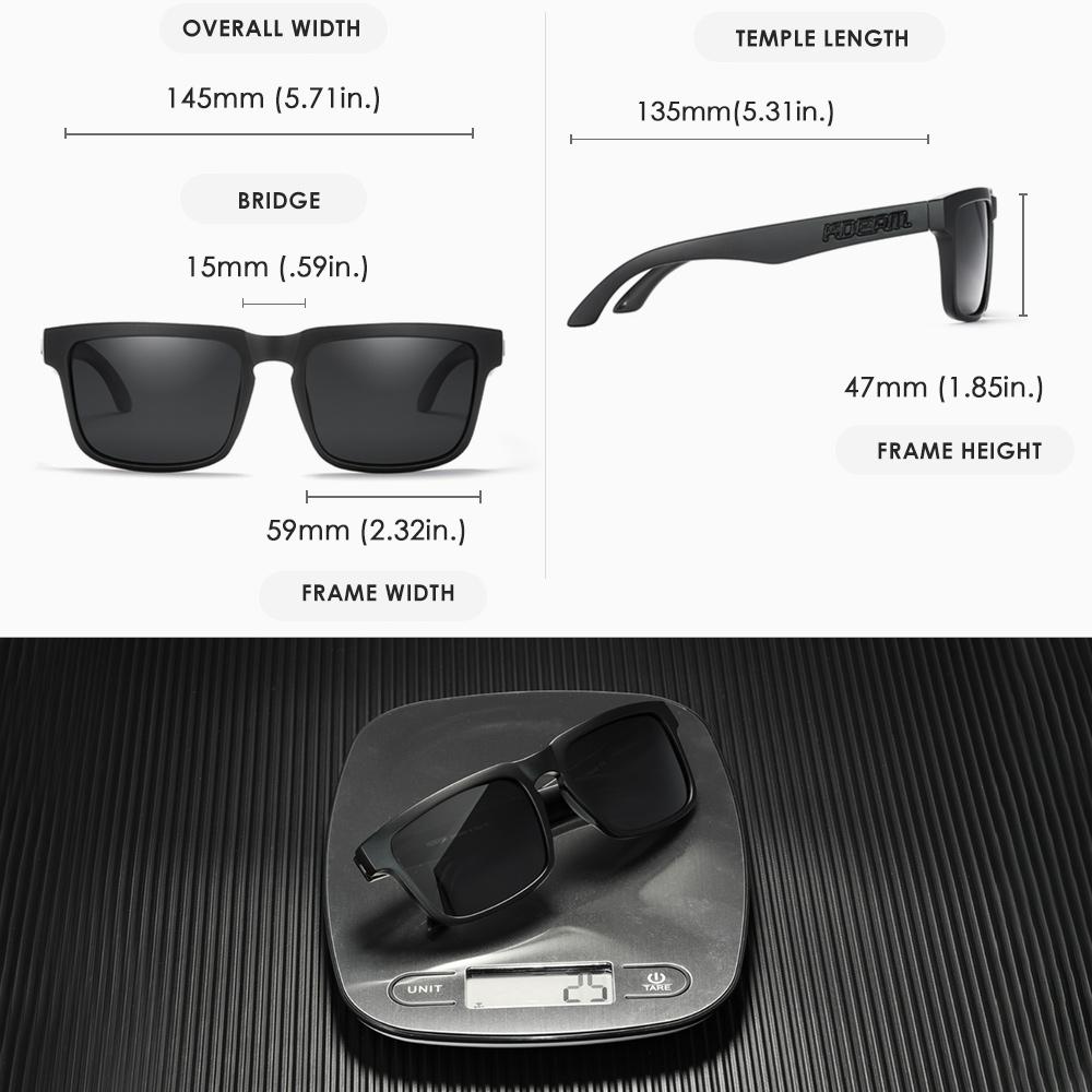 KDEAM Unisex Square Polarized Sunglasses Outdoor Retro Style Lightweight Comfortable Fashion Women Sun Glasses With Hard Case