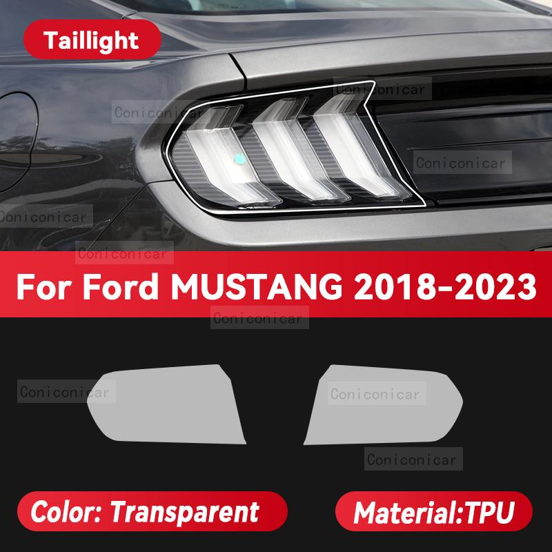 For Ford MUSTANG 2018-2023 Car Headlight Transparent TPU Protective Film Front Light Tint Change Color Sticker Accessories