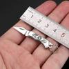 New Mini Brass Knife Keychain Stainless Steel Pendant Cleaver Blade Cutter Outdoor Tool Portable Pocket Folding Knife Open Box