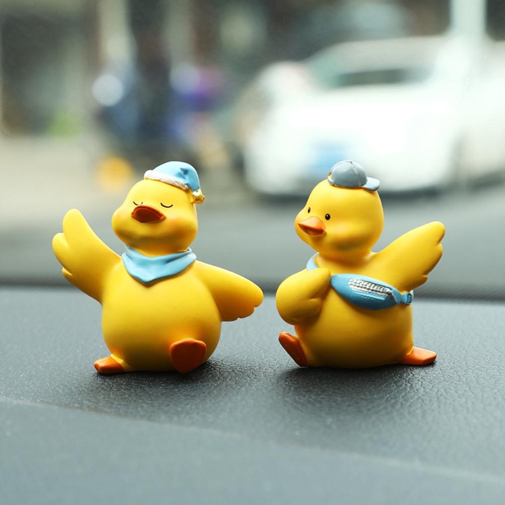 Cartoon Car Ornaments Resin Duck Toy Car Dashboard Ornaments Auto Interior Decorations Car Decors