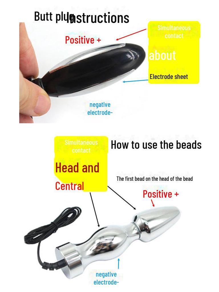 Electric Shock Anal Plug with Stimulation Features for Couples, Male and Female. Includes Nipple Suction, Clamps, and Penis Ring for Added Fun.