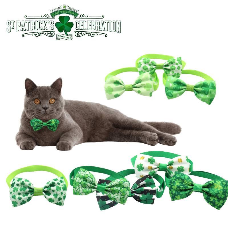 Lucky Green Check Collar Pet Accessory For St.paddys Day