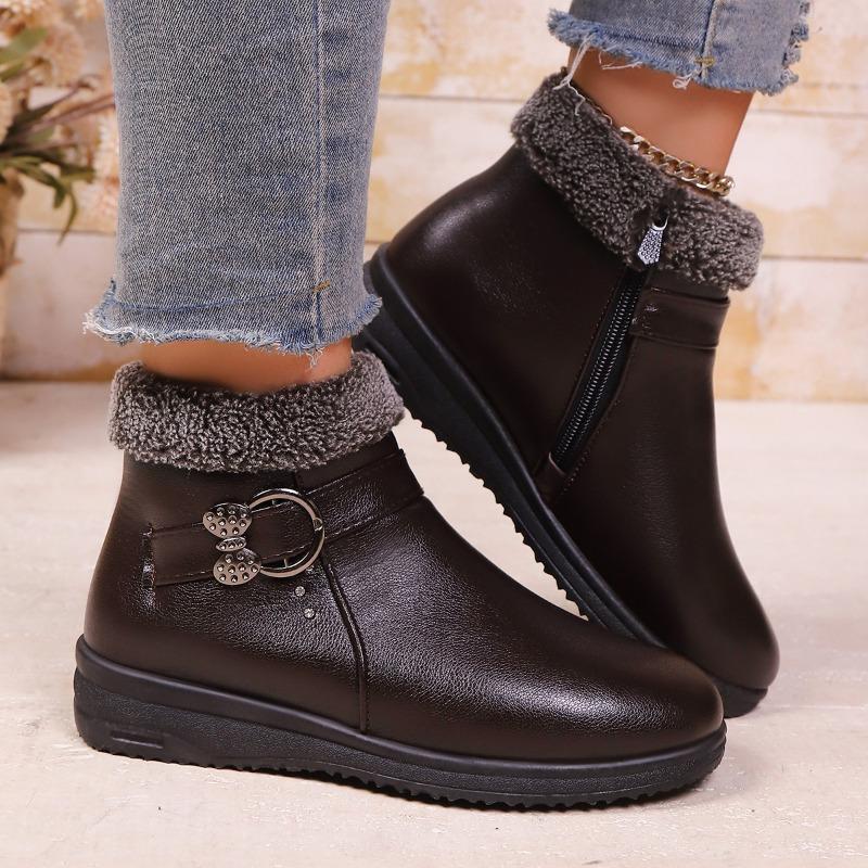 Mutter Schuhe kurze Stiefel Winter alter Mann Herbst und Winter rutschfest warm mittelalterliche Samtlederschuhe mittelalterliche Baumwollschuhe Winter Damenschuhe