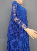Plus Size African Women's Loose Long Robe Dress with Water Soluble Lace & Short Sleeves