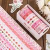 4 Rollen LOVE Papierklebeband Buntes Valentinstagsgeschenk Niedliche Tagebuchdekoration Kreativer Bürobedarf Süße DIY Schreibwaren YMY