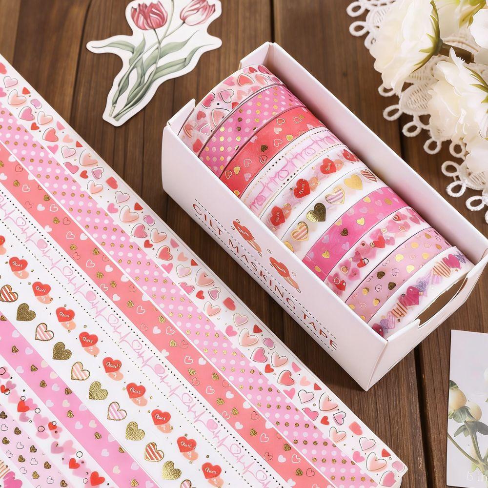 4 Rollen LOVE Papierklebeband Buntes Valentinstagsgeschenk Niedliche Tagebuchdekoration Kreativer Bürobedarf Süße DIY Schreibwaren YMY