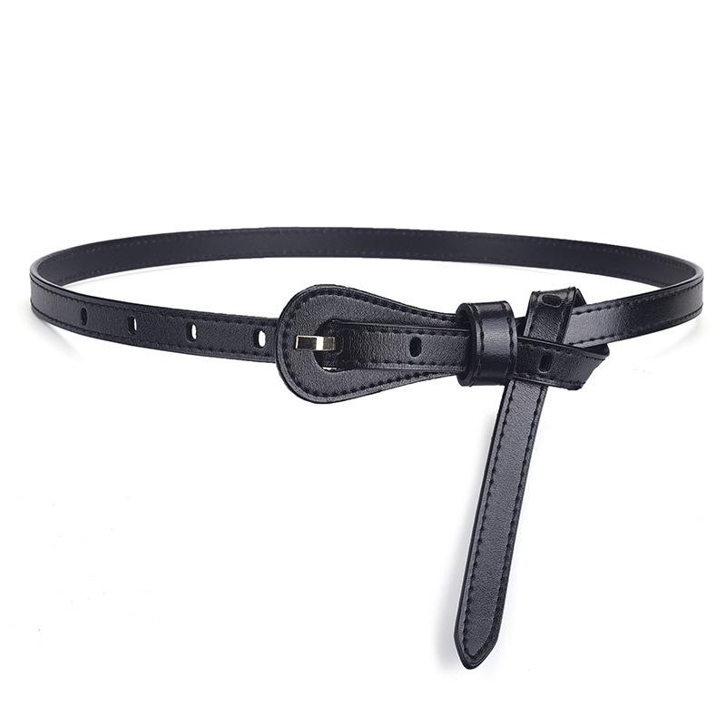 Mei Mary Women's Genuine Leather Thin Belt, Cowhide Pin Buckle Belt, Korean Style Fashion Decorative Belt