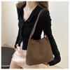 Lovely Strawberry Women's Shoulder Bag Large Capacity Female Corduroy Shopping Bags Travel Female Underarm Tote Handbags